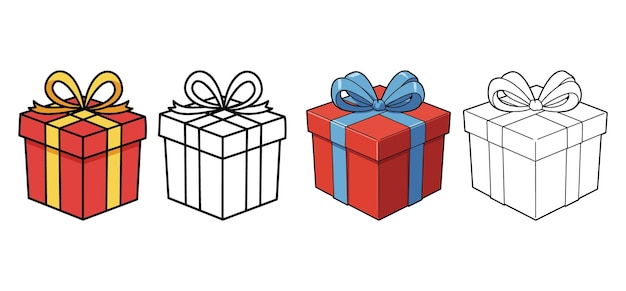 Gift Box Coloring Pages