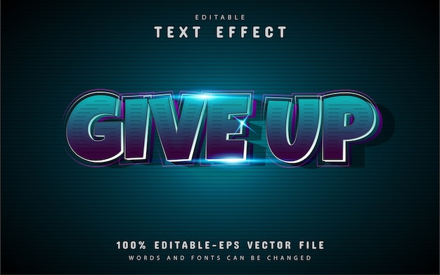 Give up text effect style