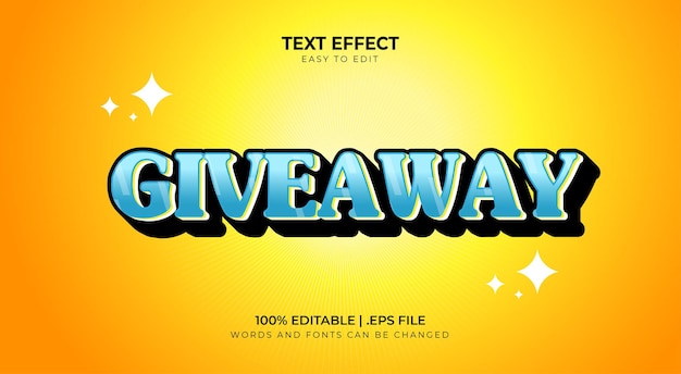 Giveaway orange editable text effect