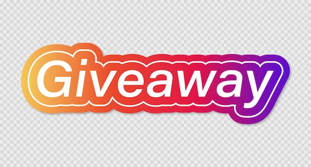 Giveaway social media illustration on transparent background Vector banner