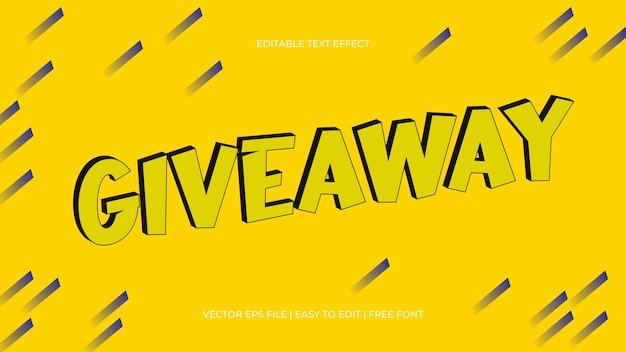 Giveaway yellow editable text effect