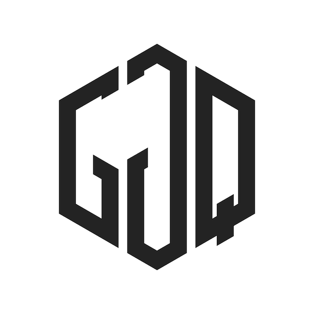 GJQ Logo Design Initial Letter GJQ Monogram Logo using Hexagon shape