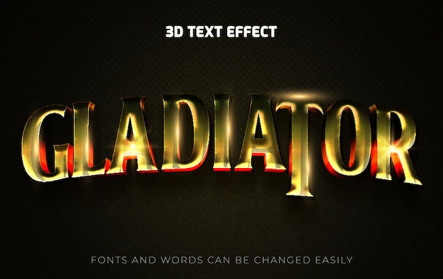 gladiator 3d editable text effect style
