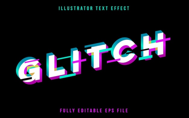Glitch 3d text effect