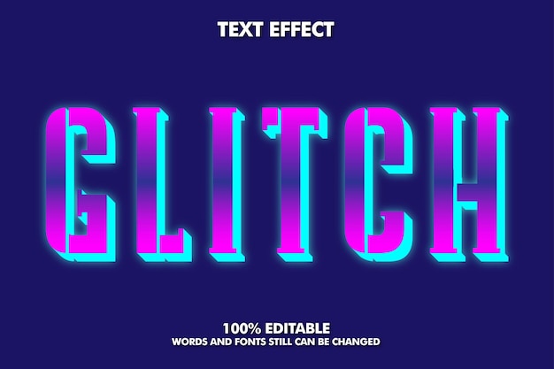 GliTch Modern bold 3d typography cartoon editable text effect