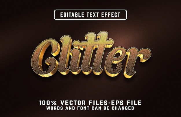 glitter 3d editable text effect premium vectors