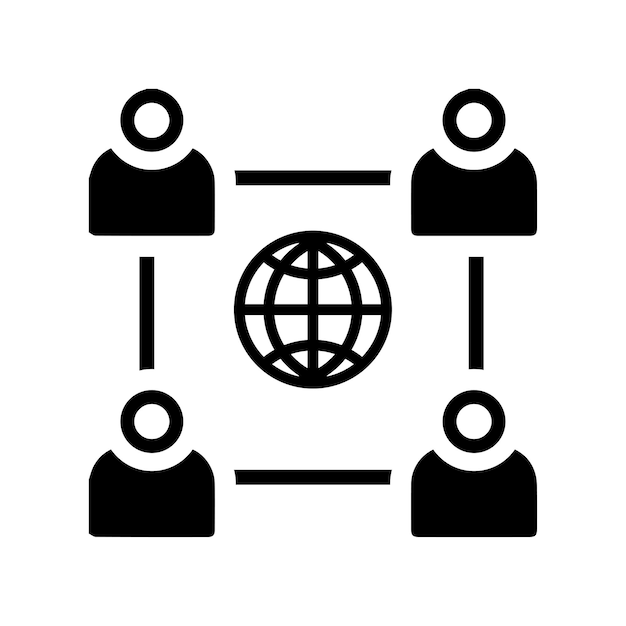 Global Community icon Black vector graphics