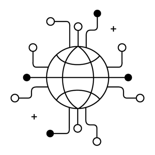 Global Digital Networks and Technology Vector Icon Design global systems tech icons