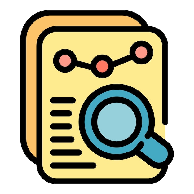 Global market forecast icon Outline global market forecast vector icon thin line color flat on white