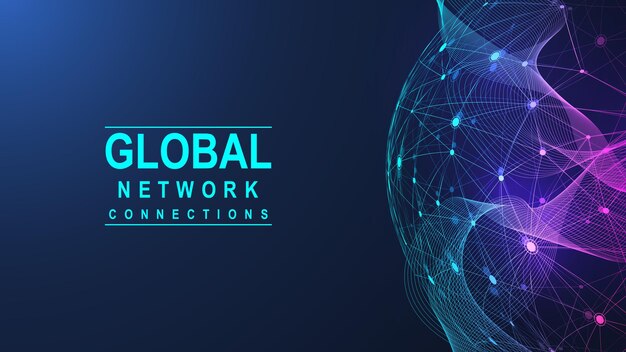global network connection concept big data visualization