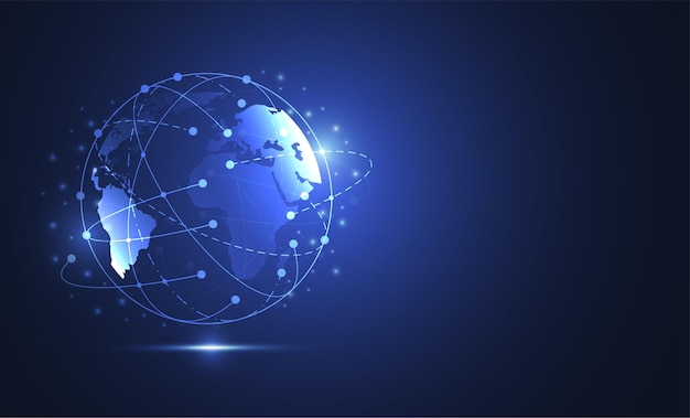 global network connection. world map point and line composition concept of global business