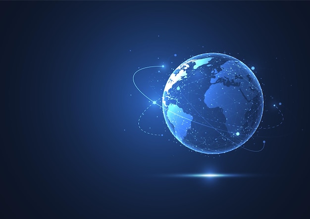 global network connection world map point and line composition concept