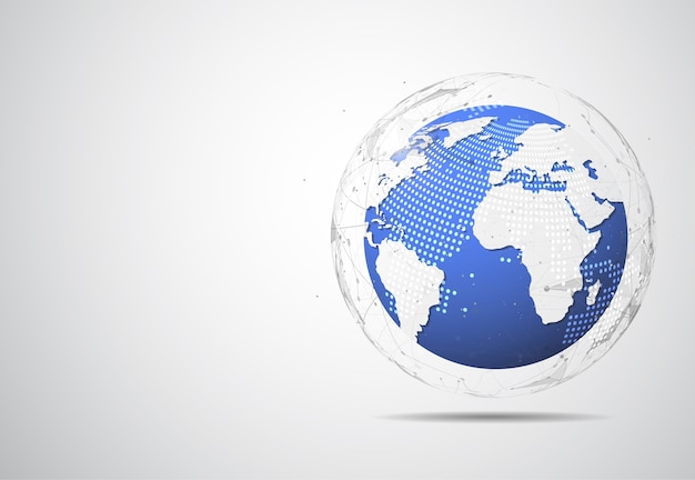 Globální síťové připojení. Bod na mapě světa