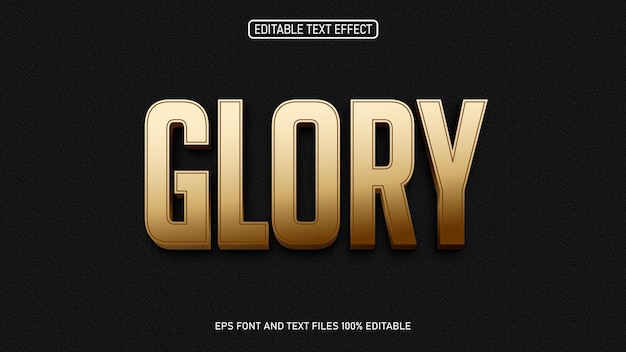 glory text 3d style editable text effect