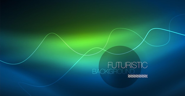 glowing abstract wave on dark shiny motion christmas and new year magic space light techno abstract background