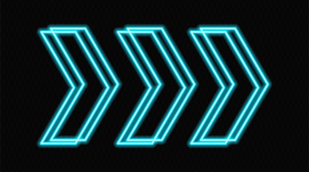 glowing neon arrows in blue on a transparent background pointing in opposite directions futuristic abstract design with a modern minimalistic look ideal for technology and motion concepts