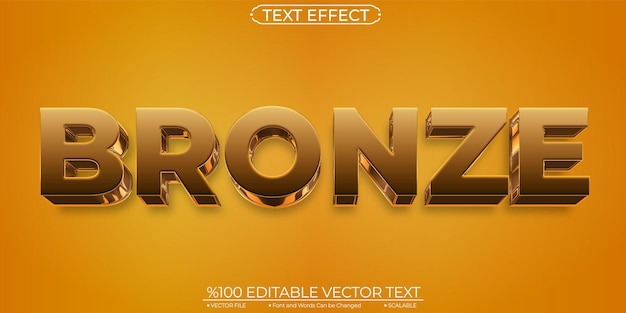 Gold Bronze Editable and Scalable Text Effect
