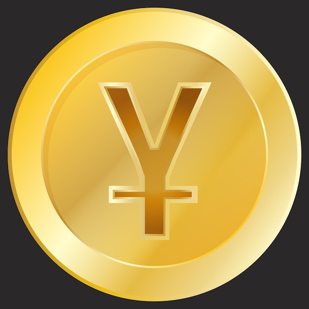 Gold coin with the yuan symbol on it