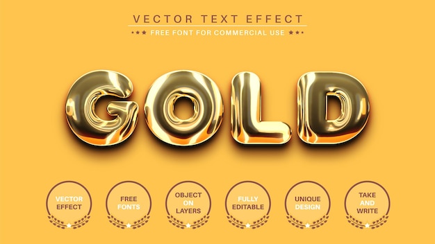 Gold edit text effect golden editable font style
