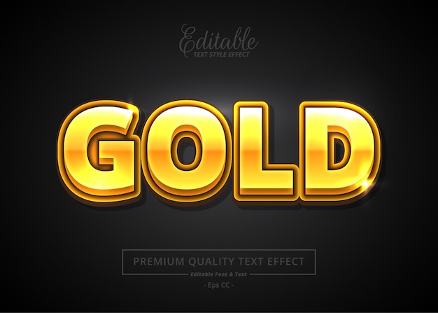 gold editable text style effect