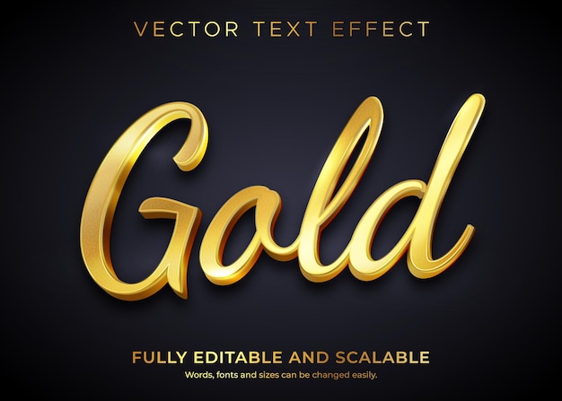 gold editable vector text effect