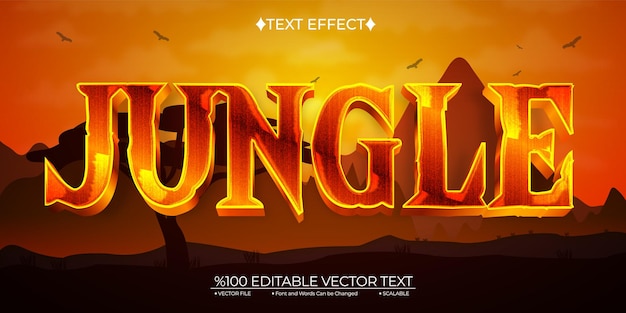 Gold Jungle Editable Vector 3D Text Effect