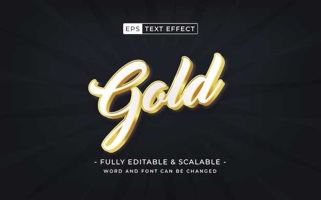 Gold metal 3d text effect editable glitter 3d style