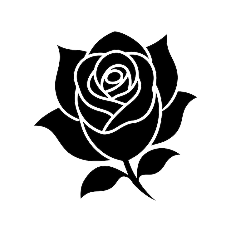 Vektor gold rose icon on black luxury floral boutique logo design