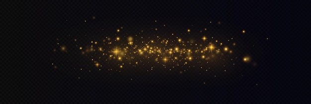 Gold stars on a black background