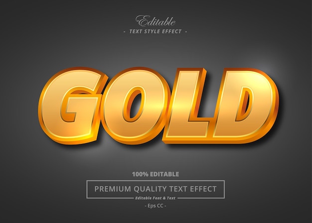 gold vector text style effect