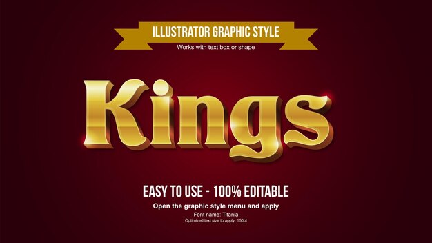 Golden 3D Headling Metallic Elegant Editable Text Effect
