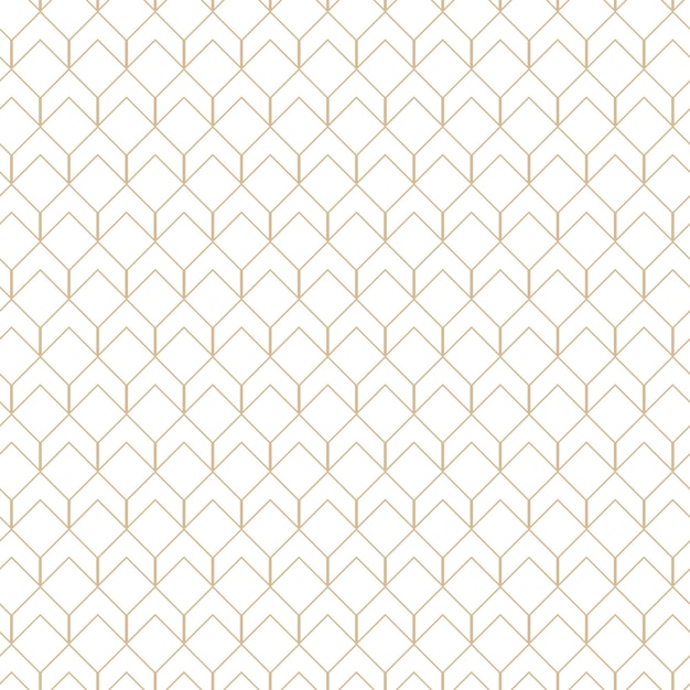 Golden geometric vector seamless patterns. Golden lines, triangles and rhombuses on a white background. Modern illustrations for wallpapers, flyers, covers, banners, minimalistic decorations