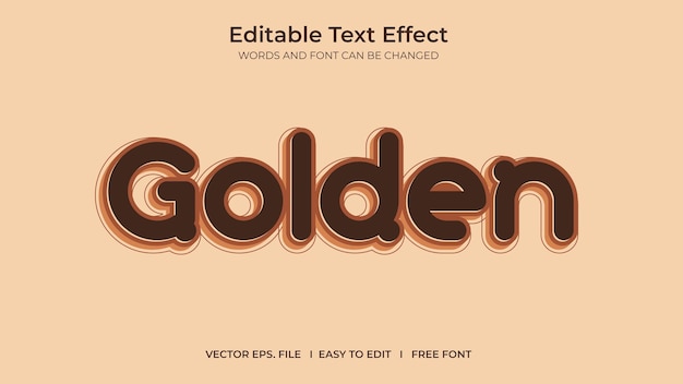 golden illustrator editable text effect template design