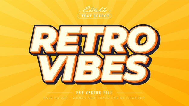 Golden retro vibes text editable text effect