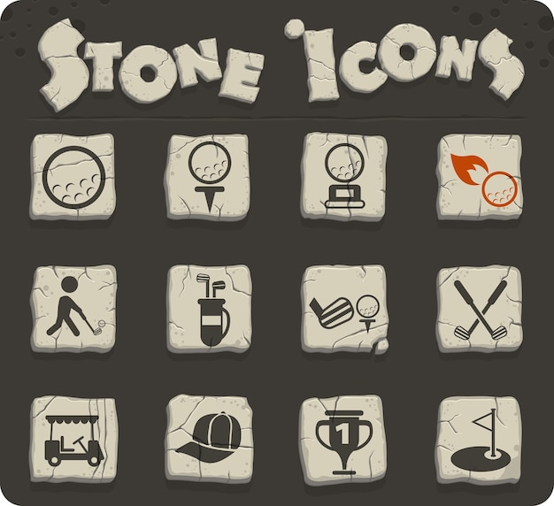 Golf vector icons for web and user interface design