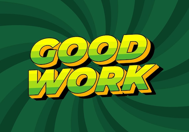 Good work Text effect in 3D style with good colors