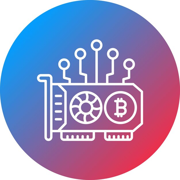 gpu mining icon vector image can be used for cryptocurrency