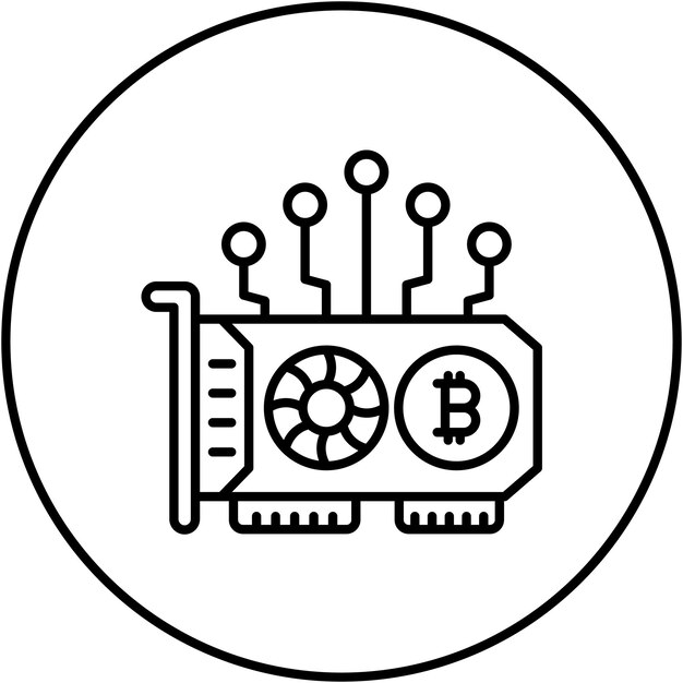 gpu mining icon vector image can be used for cryptocurrency