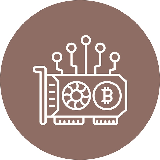 gpu mining icon vector image can be used for cryptocurrency