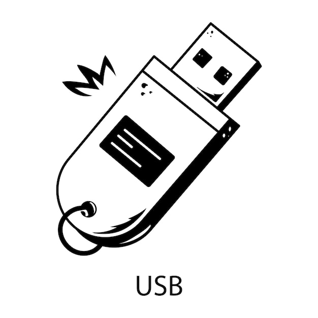 Grab this doodle style icon of usb