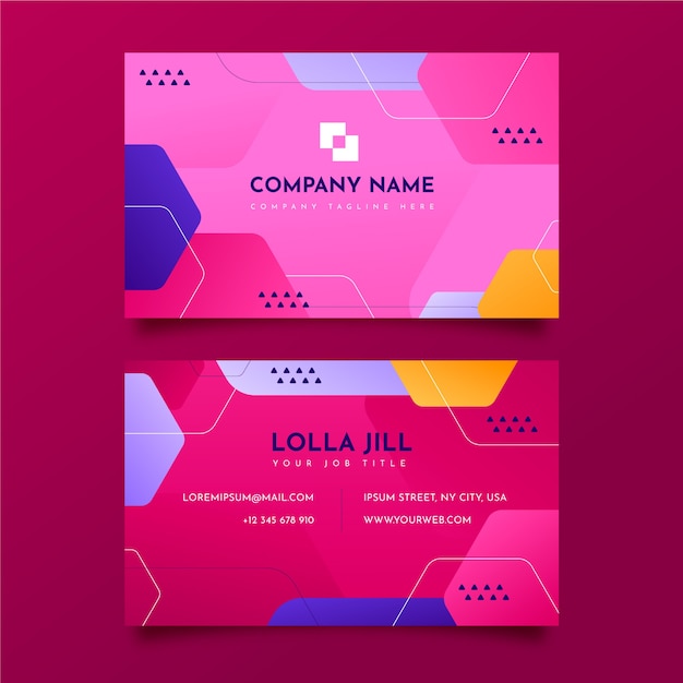 gradient abstract horizontal business card template