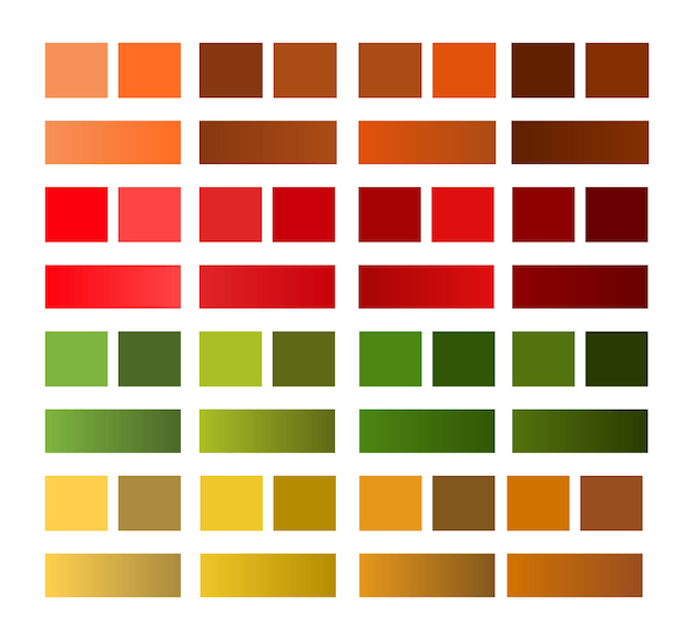 Gradient color palette combination set elements