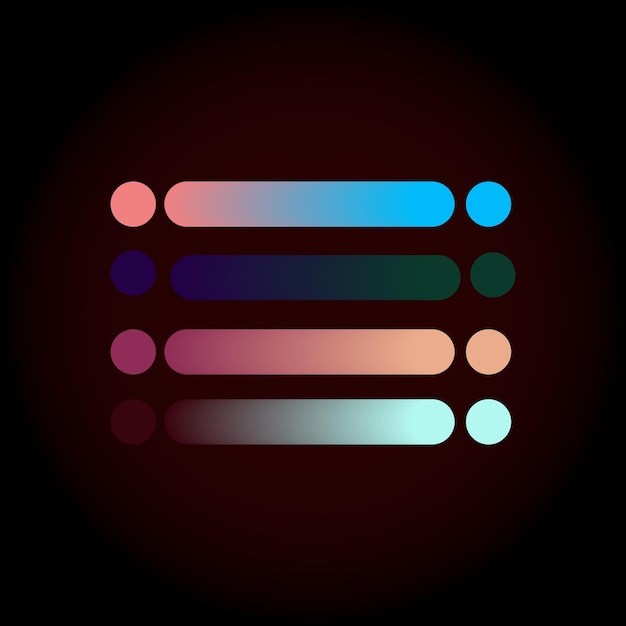 gradient color palette with vector elements