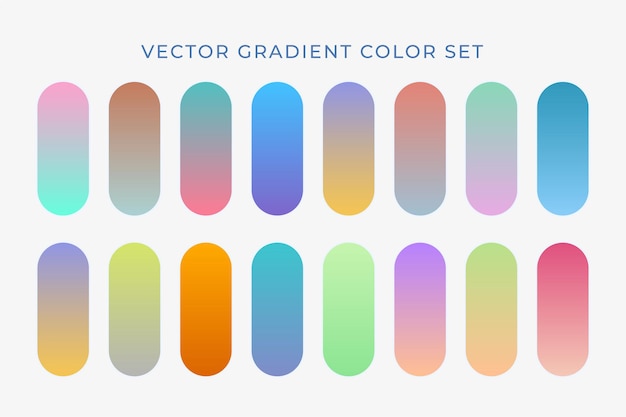 Gradient color set element set Gradient shades combination Vibrant colorful gradients color swatch
