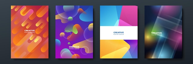 gradient flowing geometric pattern background texture for poster cover design minimal color abstract gradient banner template modern vector wave shape for brochure