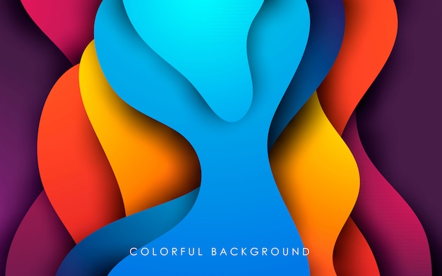 Gradient fluid color papercut background