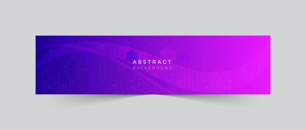 Gradient fluid technology abstract social media cover design