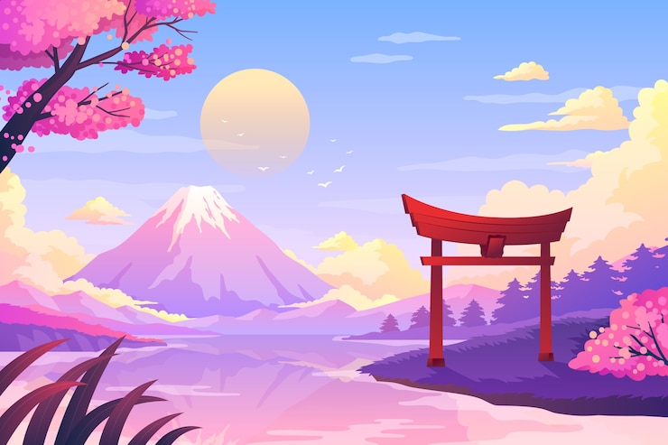 Vektor gradient landscape illustration