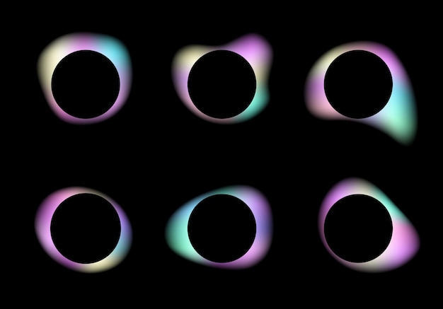 gradient neon color sphere liquid abstract blops round holographic gradients glowing lights