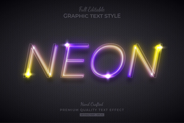 gradient neon editable text effect font style